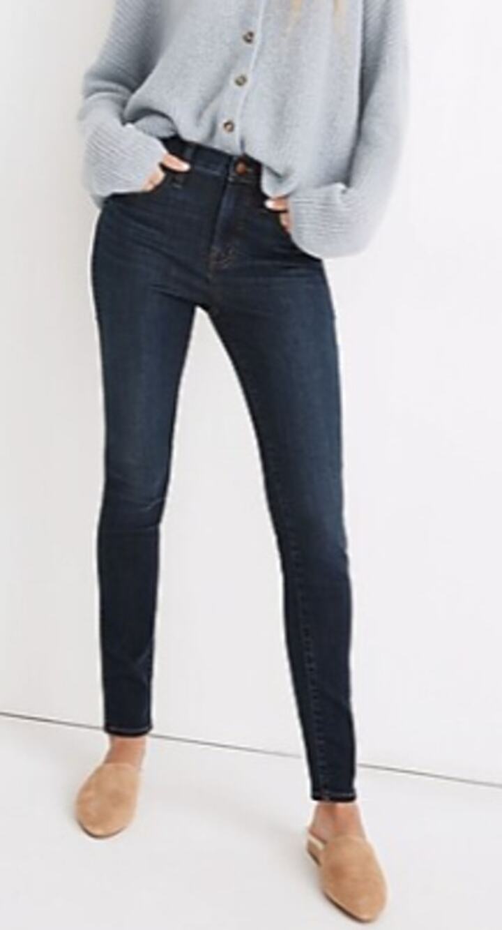 Madewell 10" High-Rise Skinny Jeans, Woodland Wash TENCEL Denim Edition, Size 26